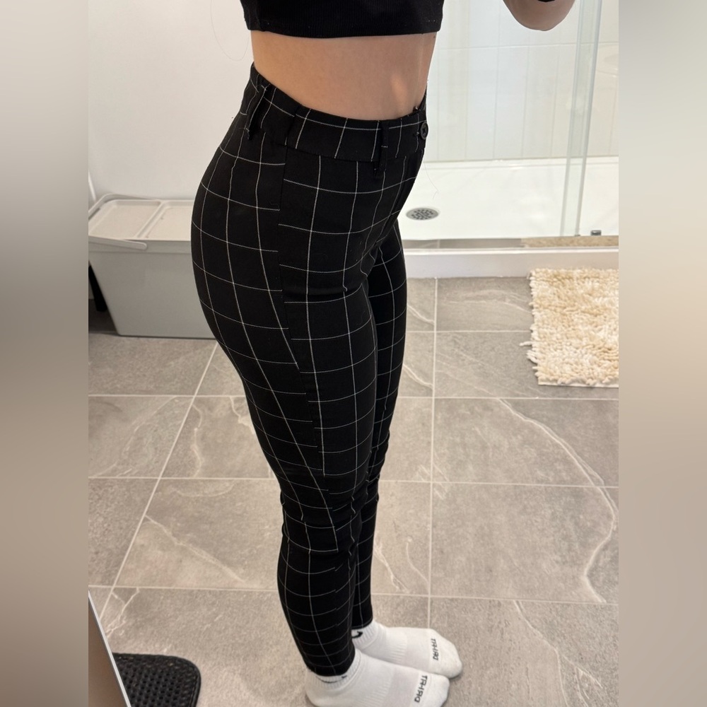 Black Checkered Pants